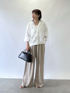 「アイテム（スラックス）」を使った、まっしーさん（レディース・157cm）の夏コーディネート