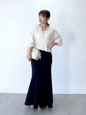 「アイテム（イヤリング）」を使った、まっしーさん（レディース・157cm）の夏コーディネート