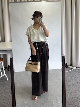 「アイテム（スラックス）」を使った、まっしーさん（レディース・157cm・20代）の夏コーディネート