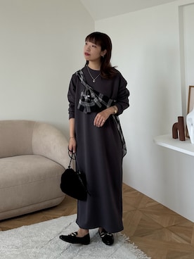 「着痩せコーデ」｜「アイテム（ワンピース/ドレス）」を使った、まっしーさん（レディース・157cm）の夏コーディネート