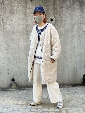 「BATONER（バトナー）のアイテム」を使った、remiさん（レディース・168cm）の冬コーディネート