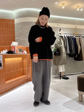 「アイテム（帽子）」を使った、remiさん（レディース・168cm）の秋コーディネート