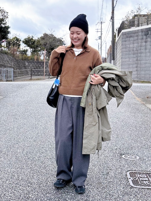 rosymonsterブラウン powasode Knit rosymonsterブラウン powasode