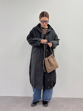 「アイテム（モッズコート）」を使った、remiさん（レディース・168cm）の秋コーディネート