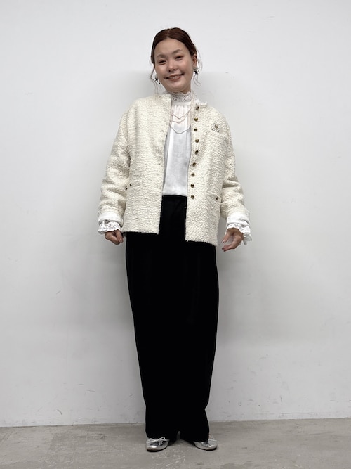 【新品未使用】PUAL CE CIN ツィードノーカラージャケット アソートツィードノーカラージャケット | PUAL CE CIN(ピュアルセシン