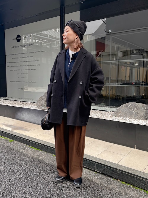 歳末セール☆PUAL CE CIN ハンドメイド風ウール混テーラーコート pual ce cin コート アウター ハンドメイド風ウール混テーラーコート