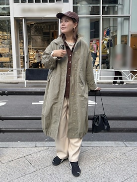 「アイテム（モッズコート）」を使った、remiさん（レディース・168cm）の秋コーディネート