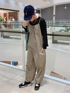 「春夏コーデ」｜「アイテム（オールインワン・サロペット）」を使った、remiさん（レディース・168cm）の春コーディネート