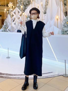 「H&M（エイチ・アンド・エム）のアイテム（ブーツ）」を使った、remiさん（レディース・168cm）の秋コーディネート