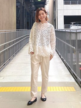 「ホワイト×コーデ」｜remiさん（レディース・168cm）の春コーディネート