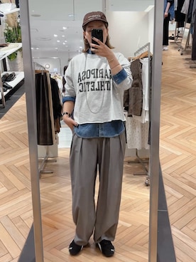 「アイテム（キャップ）」を使った、remiさん（レディース・168cm）の秋コーディネート