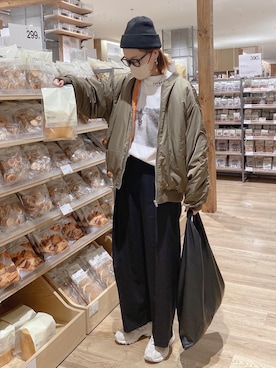 「PUAL CE CIN（ピュアルセシン）のアイテム（ブルゾン）」を使った、remiさん（レディース・168cm）の秋コーディネート