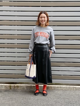「SVEC（シュベック）のアイテム（バレエシューズ）」を使った、remiさん（レディース・168cm）の秋コーディネート