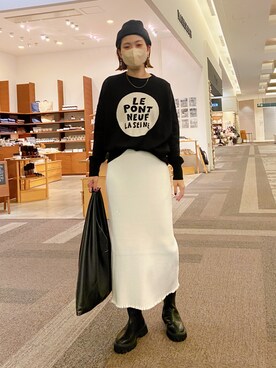 「H&M（エイチ・アンド・エム）のアイテム（シューズ）」を使った、remiさん（レディース・168cm）の冬コーディネート
