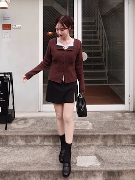 「アイテム（口紅/リップティント/グロス）」を使った、ありすさん（レディース・163cm）の秋コーディネート