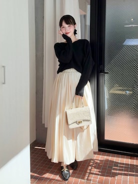 「アイテム（スカート）」を使った、ありすさん（レディース・163cm）の秋コーディネート