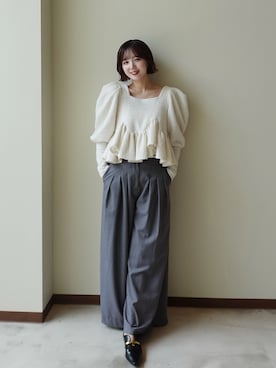 「アイテム（口紅/リップティント/グロス）」を使った、ありすさん（レディース・163cm）の秋コーディネート