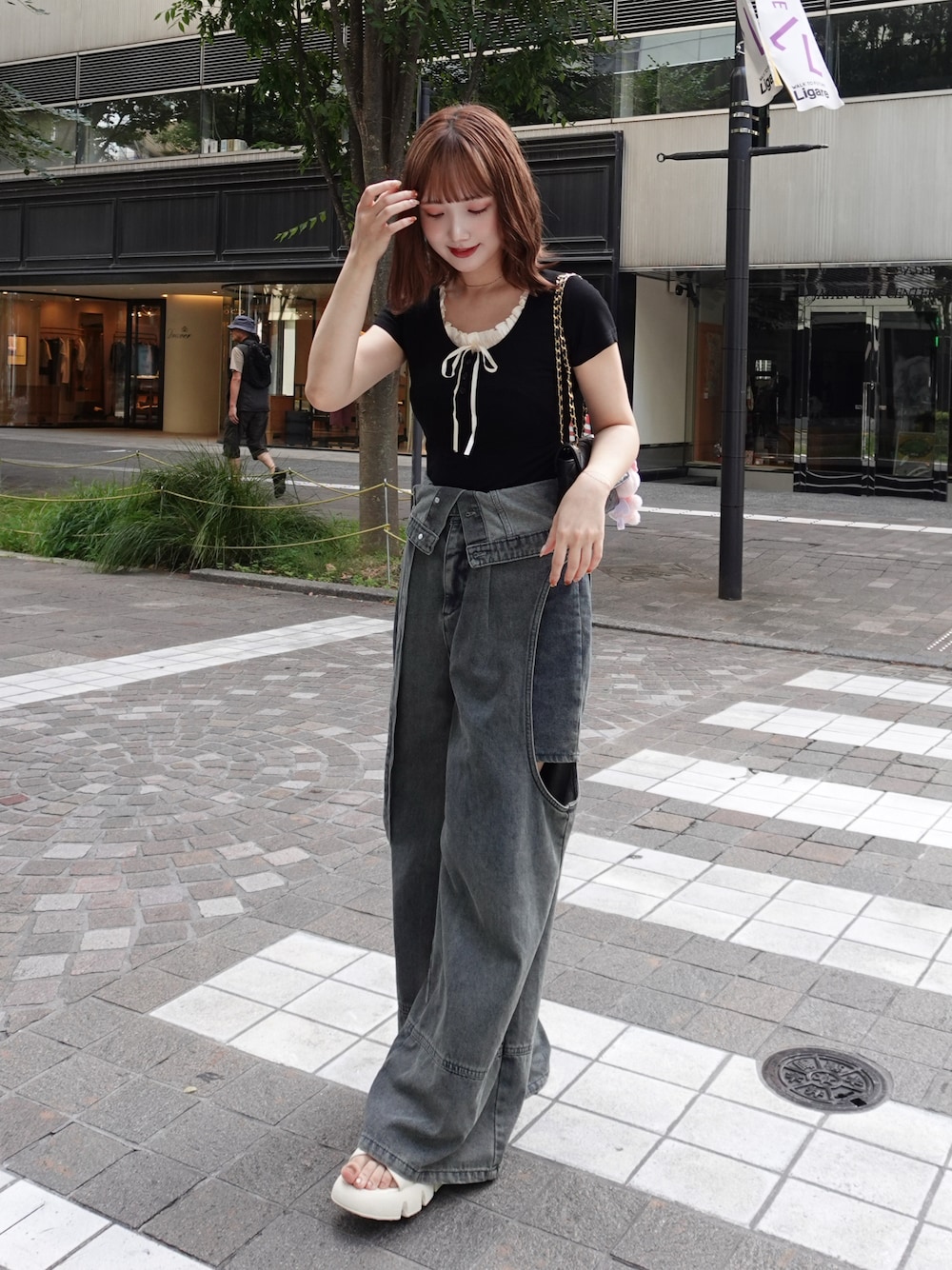 レイヤード風 カットソー トップス バレエコア ウィッシュコアを