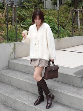 「アイテム（ブーツ）」を使った、ありすさん（レディース・163cm）の秋コーディネート