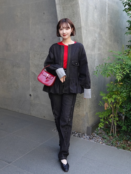 セール】side frill line denim PT（デニムパンツ）｜WILLFULLY