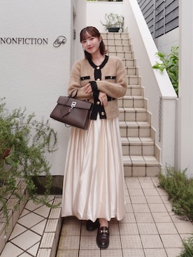 「アイテム（スカート）」を使った、ありすさん（レディース・163cm）の秋コーディネート