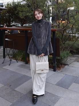 「アイテム（バッグ）」を使った、ありすさん（レディース・163cm）の冬コーディネート