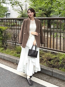 「ベージュ」｜ありすさん（レディース・163cm）の春コーディネート
