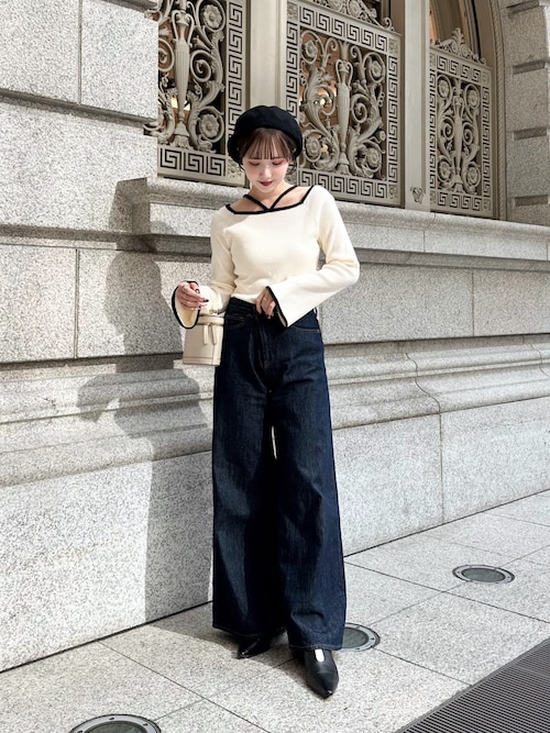 セール】【mily bilet】大人に色っぽく。2wayクロスストラップ袖フレア