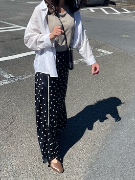 「H&M（エイチ・アンド・エム）のアイテム（シャツ/ブラウス）」を使った、さかなかささん（レディース・154cm）の夏コーディネート