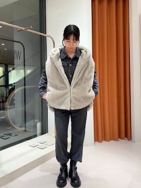「きれいめカジュアル」｜「アイテム（その他アウター）」を使った、wg_shimizuさん（レディース・161cm）の秋コーディネート