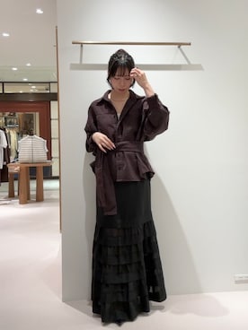 「マーメイドスカート」｜「アイテム（シャツ/ブラウス）」を使った、wg_shimizuさん（レディース・161cm）の秋コーディネート