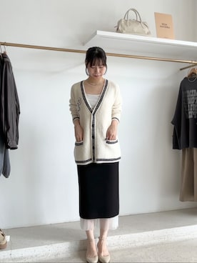 「アイテム（カーディガン/ボレロ）」を使った、wg_shimizuさん（レディース・161cm・20代）の夏コーディネート