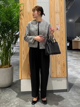 「doors」｜「アイテム（ノーカラージャケット）」を使った、mei0067さん（レディース・163cm）の冬コーディネート