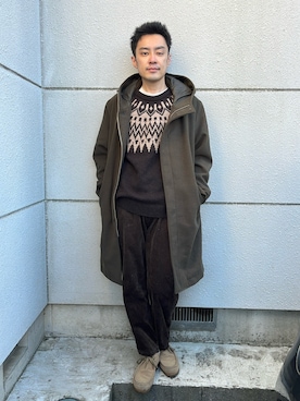「アイテム（モカシン/デッキシューズ）」を使った、weardaisuke127さん（メンズ・171cm）の冬コーディネート