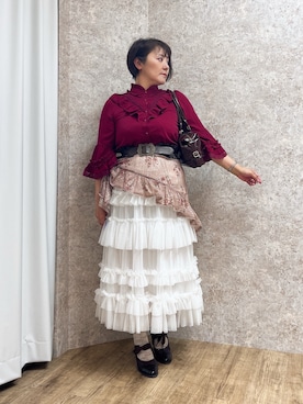 「アイテム（マフラー）」を使った、ジョーさん（レディース・161cm）の秋コーディネート