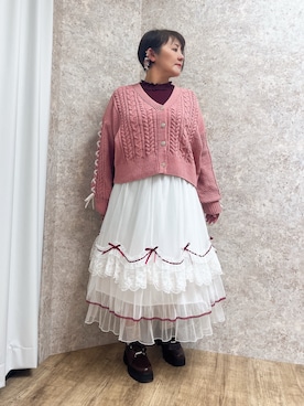 「アイテム（カーディガン/ボレロ）」を使った、ジョーさん（レディース・161cm）の秋コーディネート