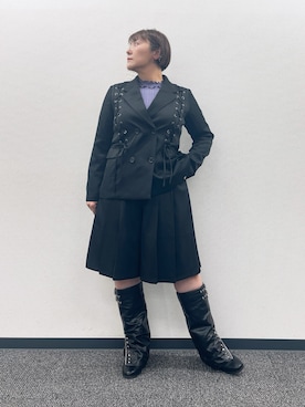 「アイテム（イヤリング）」を使った、ジョーさん（レディース・161cm）の秋コーディネート