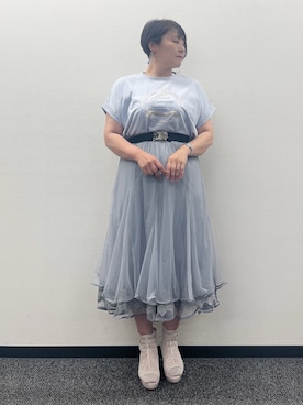 「アイテム（ベルト）」を使った、ジョーさん（レディース・161cm）の夏コーディネート