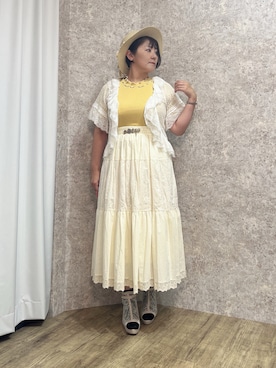 「麦わら帽子」｜「アイテム（ブーツ）」を使った、ジョーさん（レディース・161cm）の夏コーディネート