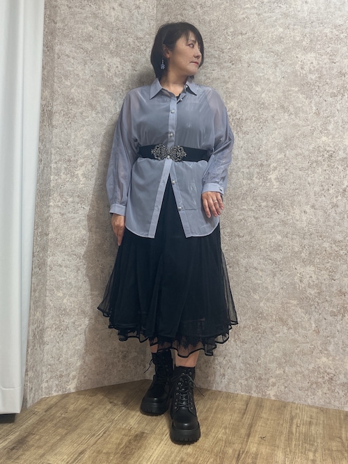 axes femme スカート チュール レース 黒 裾レースチュールスカート（スカート）｜axes femme（アクシーズ