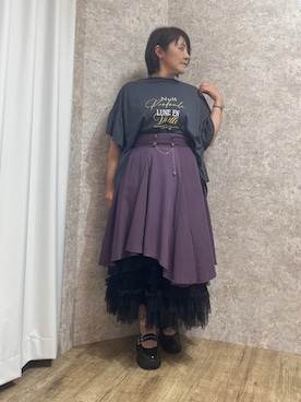 「アイテム（スカート）」を使った、ジョーさん（レディース・161cm）の夏コーディネート
