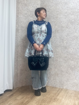 「アイテム（チュニック）」を使った、ジョーさん（レディース・161cm）の秋コーディネート