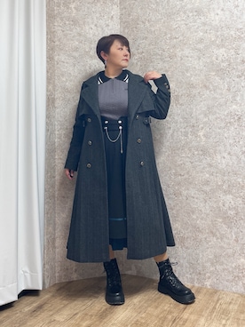 「アイテム（ダッフルコート）」を使った、ジョーさん（レディース・161cm）の秋コーディネート