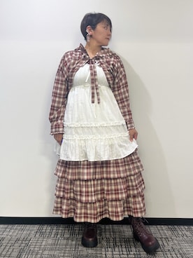 「アイテム（チュニック）」を使った、ジョーさん（レディース・161cm）の秋コーディネート