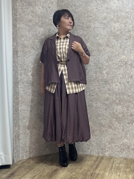 「axes femme（アクシーズファム）のチュールレースアップブーツ（ブーツ）」を使った、ジョーさん（レディース・161cm）の夏コーディネート