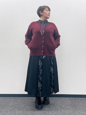 「アイテム（テーラードジャケット、レッド系）」を使った、ジョーさん（レディース・161cm）の秋コーディネート