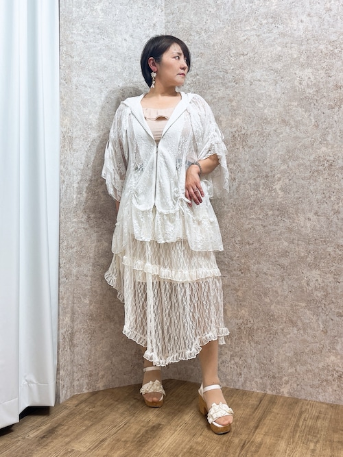 レースロングパーカー（パーカー）｜axes femme（アクシーズ