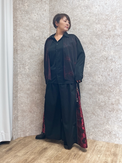 唐草文様ジャカードジップパンツ