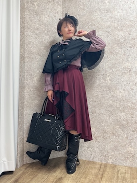 「アイテム（ボストンバッグ）」を使った、ジョーさん（レディース・161cm）の秋コーディネート