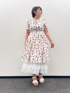 「axes femme（アクシーズファム）のアイテム（ワンピース）」を使った、ジョーさん（レディース・161cm）の夏コーディネート